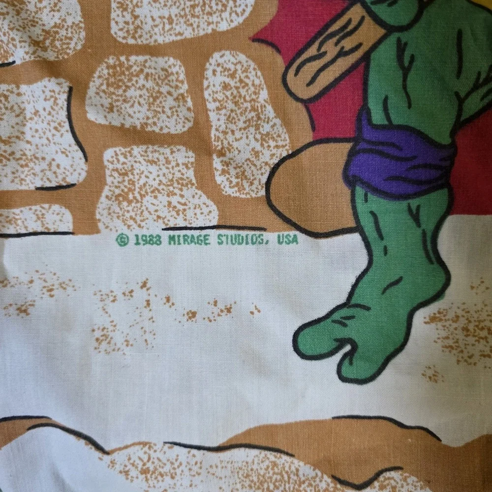 Vintage 1988 TMNT Teenage Mutant Ninja Turtles‎ Twin Sheet & Pillowcase Set